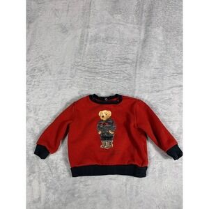 Polo Ralph Lauren Red Kids Crewneck Pullover Sweater Sz 12M
